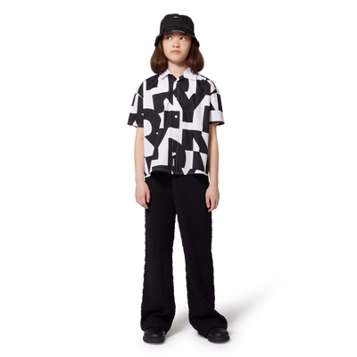 Pantalon large effet gaufr&eacute; DKNY FILLE