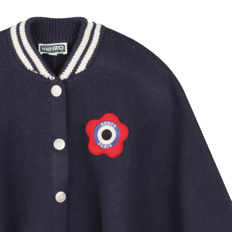 Cape en tricot avec badges KENZO KIDS 
                    FILLE