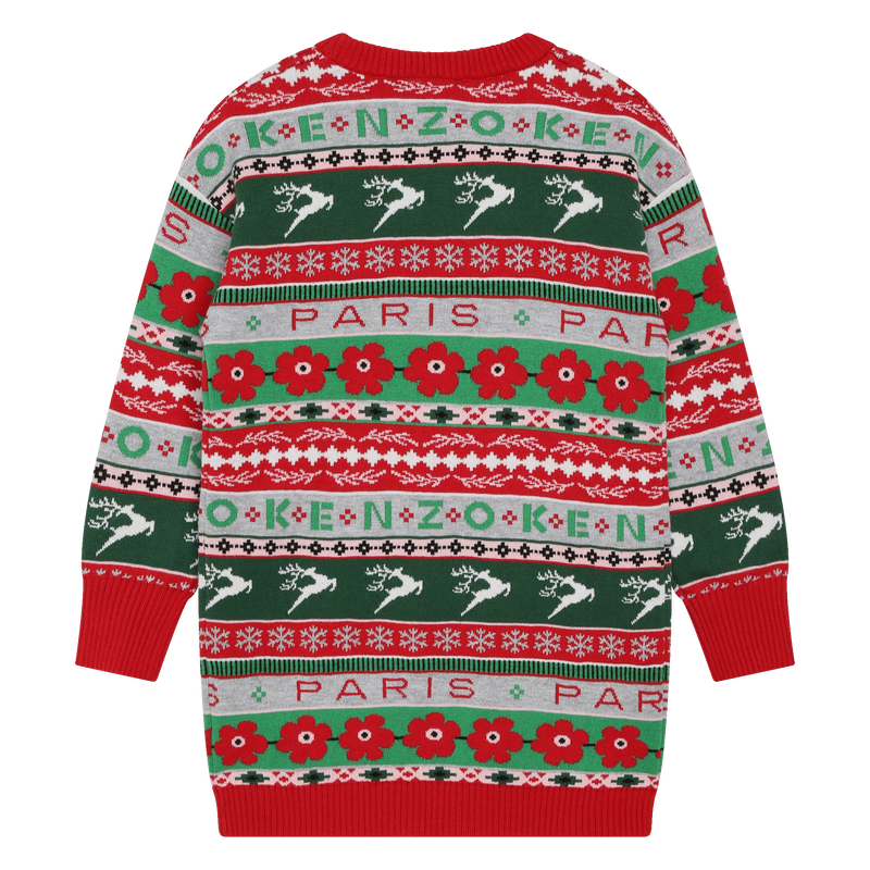 Robe pull en tricot jacquard KENZO KIDS 
                    FILLE