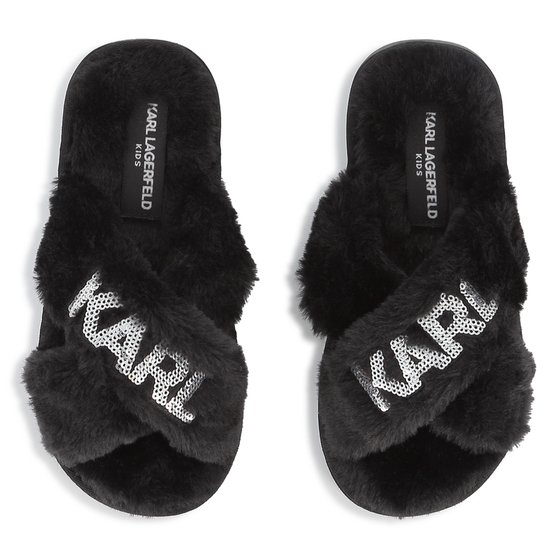 Chaussons à lanières croisées KARL LAGERFELD KIDS 
                        FILLE