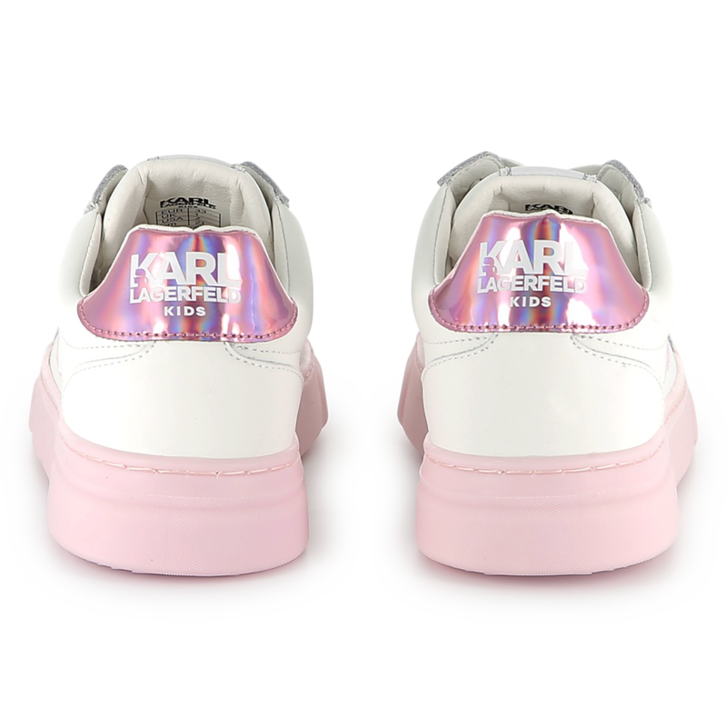 Baskets en cuir à lacets KARL LAGERFELD KIDS 
                    FILLE