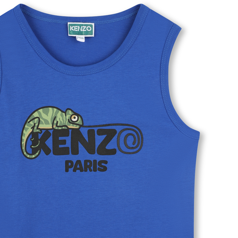 Débardeur siglé en coton KENZO KIDS 
                    GARCON