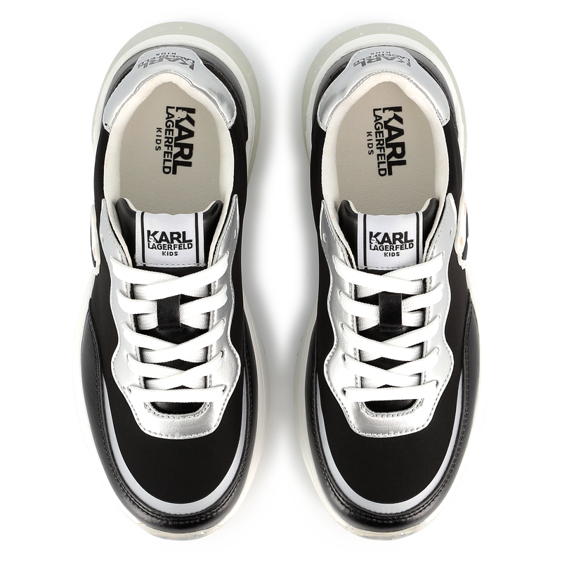 Baskets à lacets avec badge KARL LAGERFELD KIDS 
                    FILLE