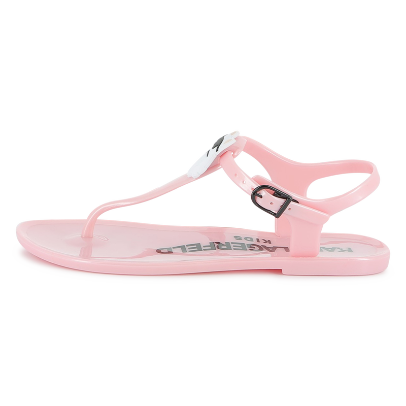 Sandales à boucles avec badge KARL LAGERFELD KIDS 
                    FILLE