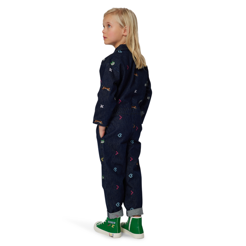 Combinaison en jean brodé KENZO KIDS 
                    FILLE