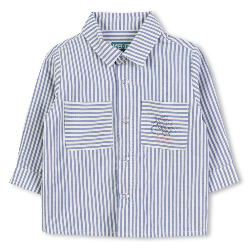 Chemise à rayures en coton KENZO KIDS 
                    GARCON