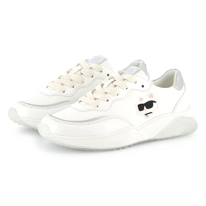Baskets à lacets avec badge KARL LAGERFELD KIDS 
                    FILLE