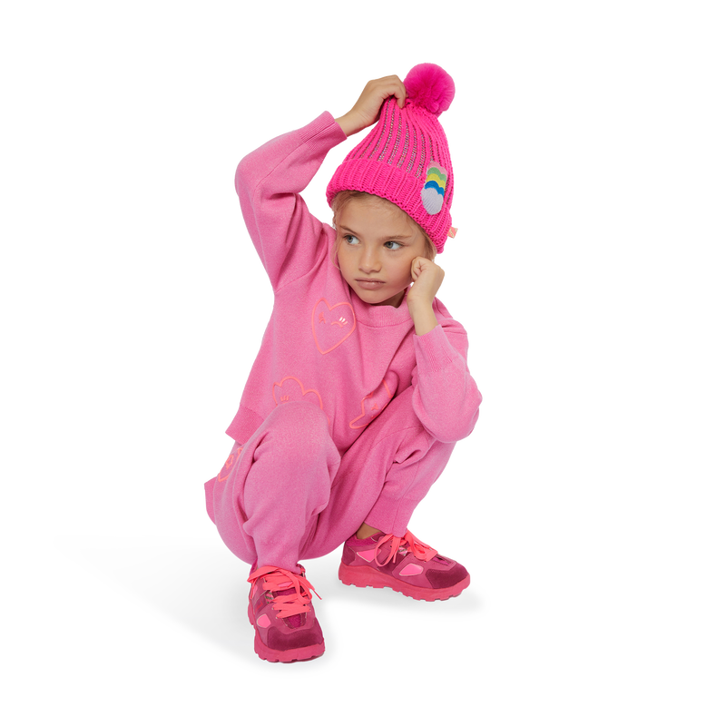 Bonnet rayé avec coeurs