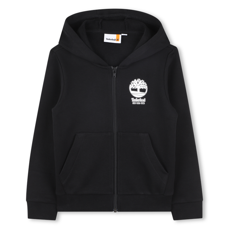 Cardigan &agrave; capuche en molleton TIMBERLAND 
                        GARCON