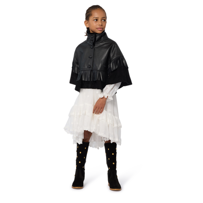Veste cape à franges CHLOE FILLE