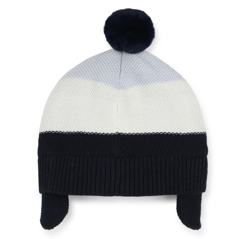 Bonnet rayé à pompon BOSS 
                    GARCON