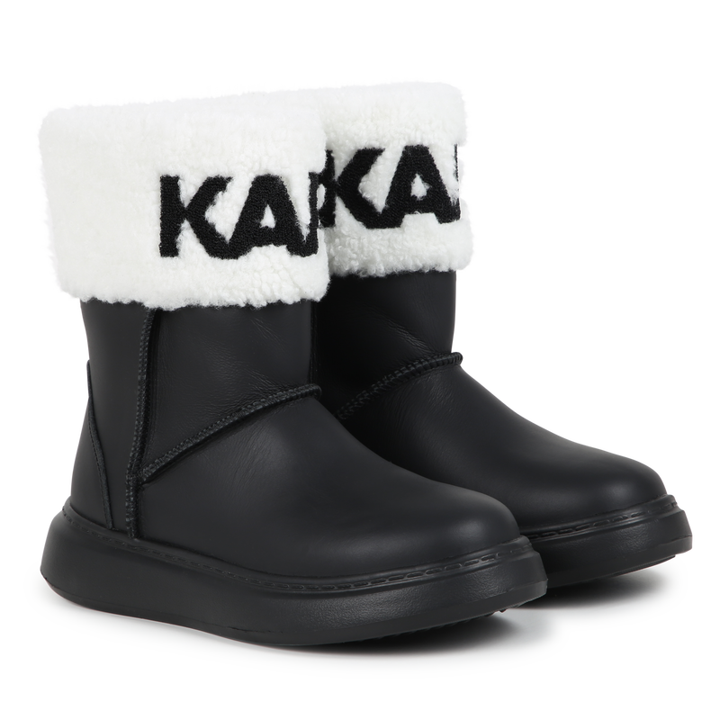 Bottines en cuir de vachette KARL LAGERFELD KIDS 
                        FILLE