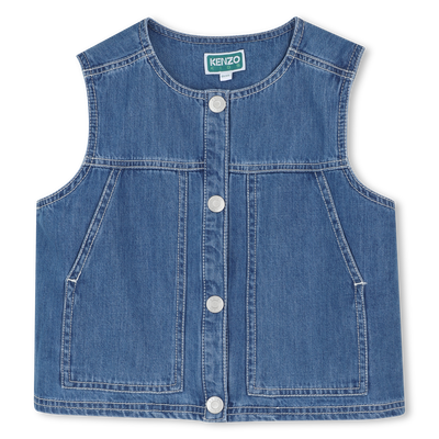 VESTE EN JEAN SANS MANCHES KENZO KIDS FILLE