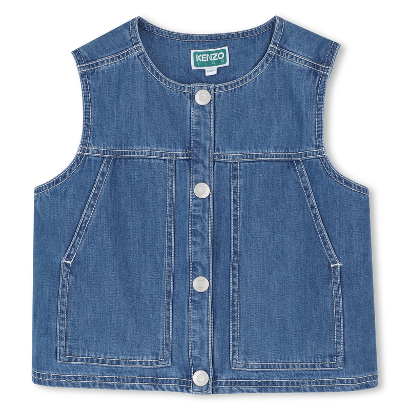 VESTE EN JEAN SANS MANCHES KENZO KIDS 
                        FILLE