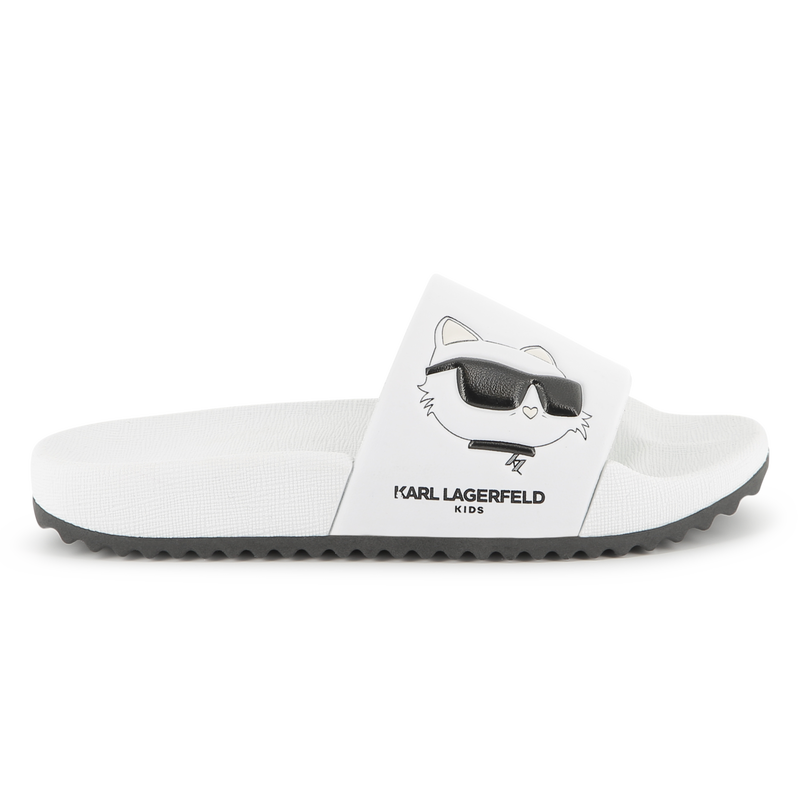Claquettes avec imprim&eacute; relief KARL LAGERFELD KIDS 
                        FILLE