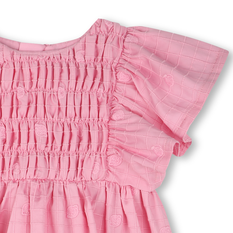 Robe brodée en satin de coton KENZO KIDS 
                    FILLE