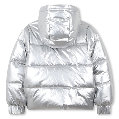 Doudoune argentée à capuche DKNY FILLE