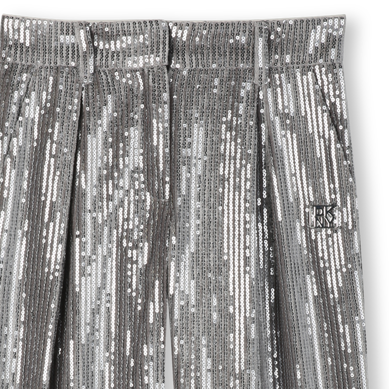 Pantalon orn&eacute;e de sequins argent&eacute;s DKNY 
                        FILLE