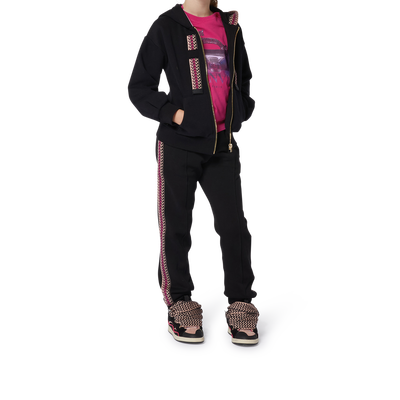 Sweat-shirt zipp&eacute; &agrave; broderie LANVIN FILLE