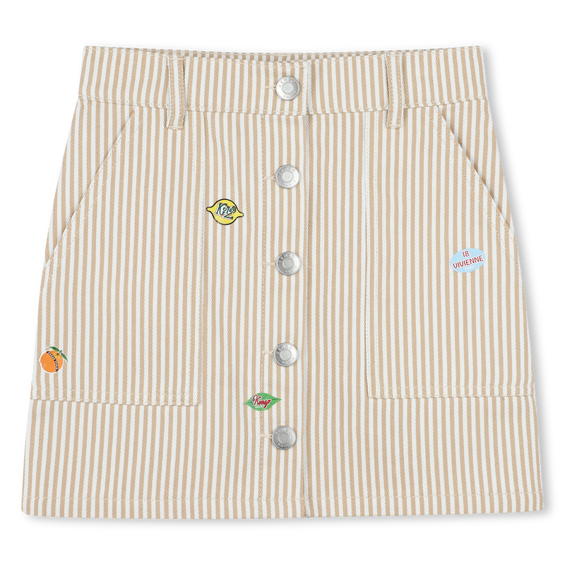 Jupe en coton avec badges KENZO KIDS 
                        FILLE