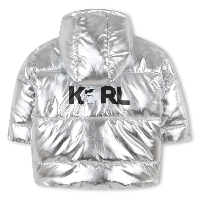 Doudoune à capuche argentée KARL LAGERFELD KIDS 
                    FILLE