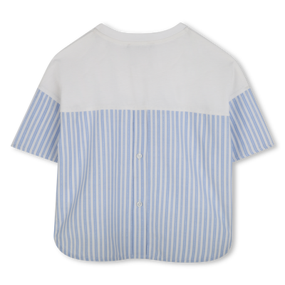 T-shirt bimatière avec imprimé KARL LAGERFELD KIDS FILLE