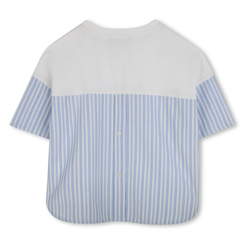 T-shirt bimatière avec imprimé KARL LAGERFELD KIDS 
                    FILLE