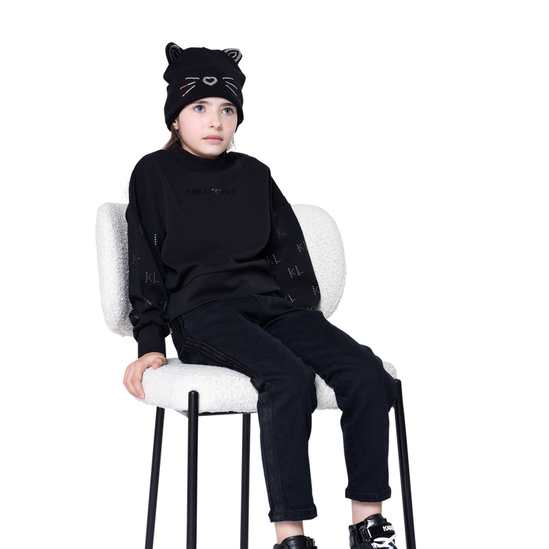 Sweat-shirt clouté et imprimé KARL LAGERFELD KIDS 
                    FILLE