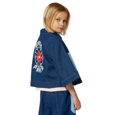 Veste en jean brodée KENZO KIDS FILLE