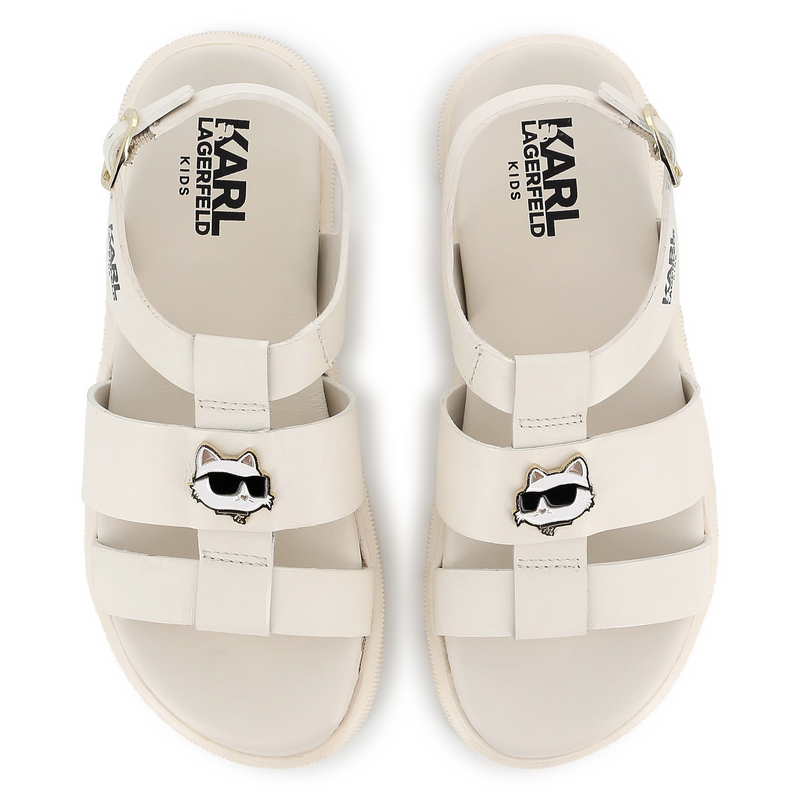 Sandales en cuir avec boucle KARL LAGERFELD KIDS 
                    FILLE