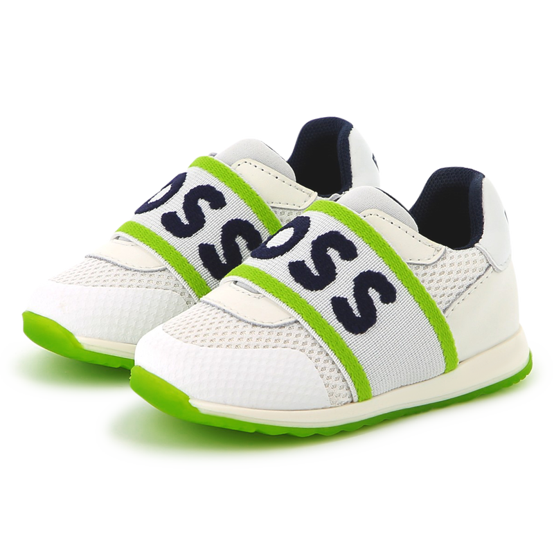 Baskets en cuir et r&eacute;sille BOSS 
                        GARCON