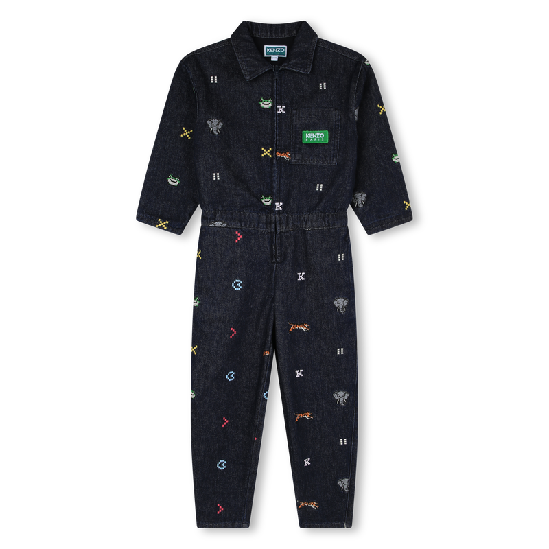Combinaison en jean brodé KENZO KIDS 
                    FILLE