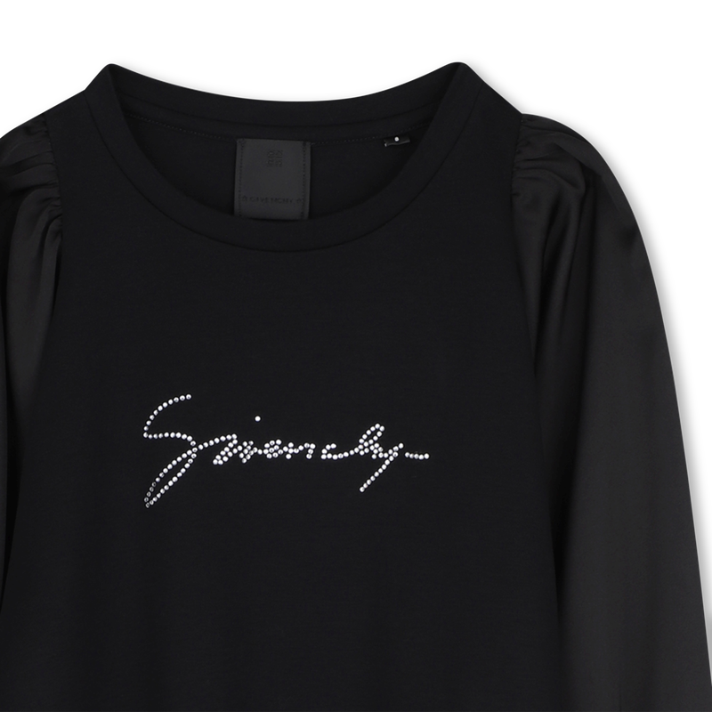 Robe avec manches en satin GIVENCHY 
                        FILLE