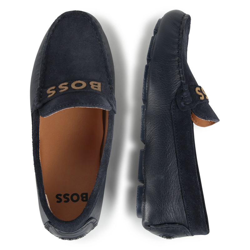 Mocassins en cuir bi-texture BOSS 
                    GARCON