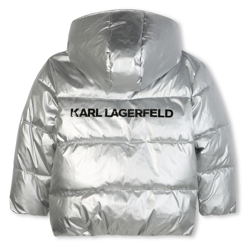 Doudoune à capuche argentée KARL LAGERFELD KIDS 
                    FILLE