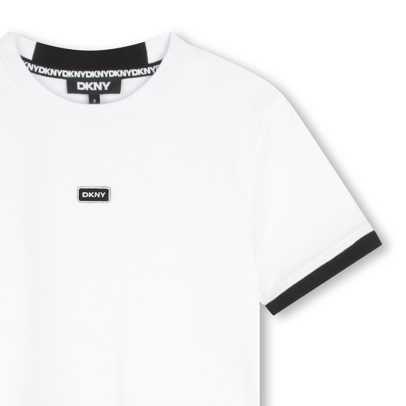 T-shirt bicolore en coton DKNY 
                        UNISEXE