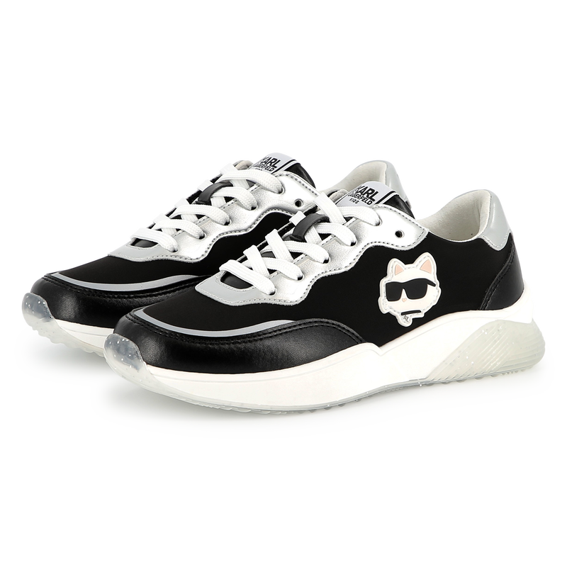 Baskets à lacets avec badge KARL LAGERFELD KIDS 
                    FILLE