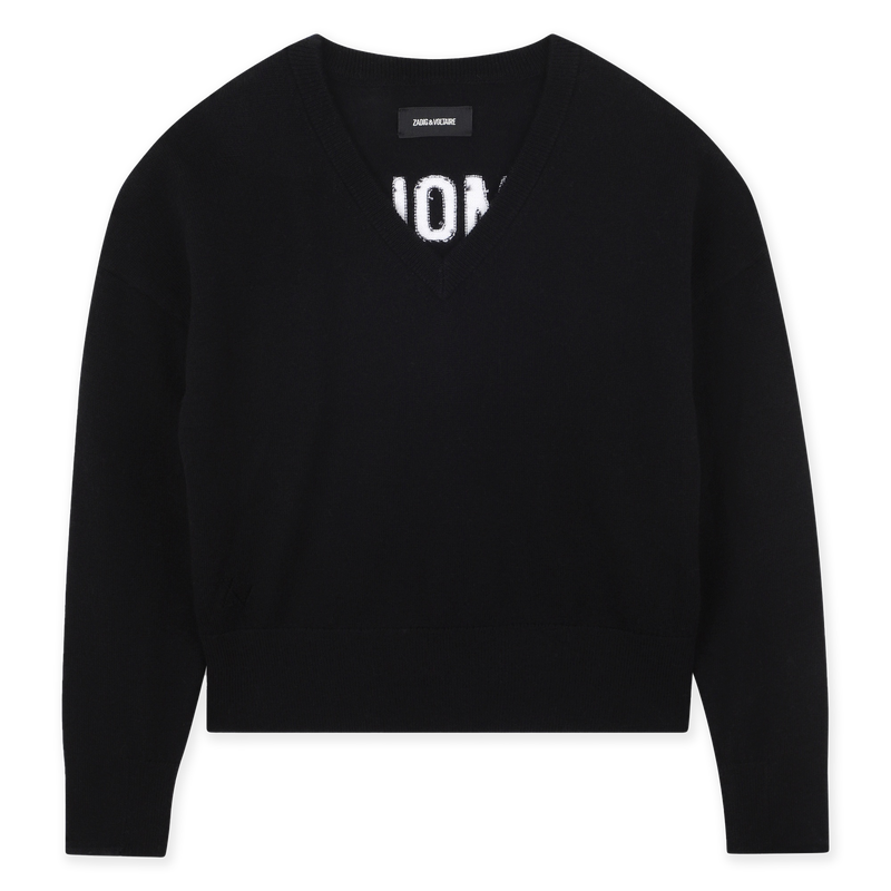 Pull col V dos contrast&eacute; ZADIG & VOLTAIRE 
                        FILLE