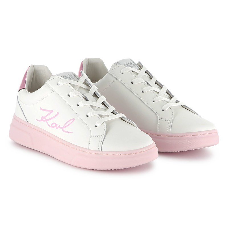 Baskets en cuir à lacets KARL LAGERFELD KIDS 
                    FILLE