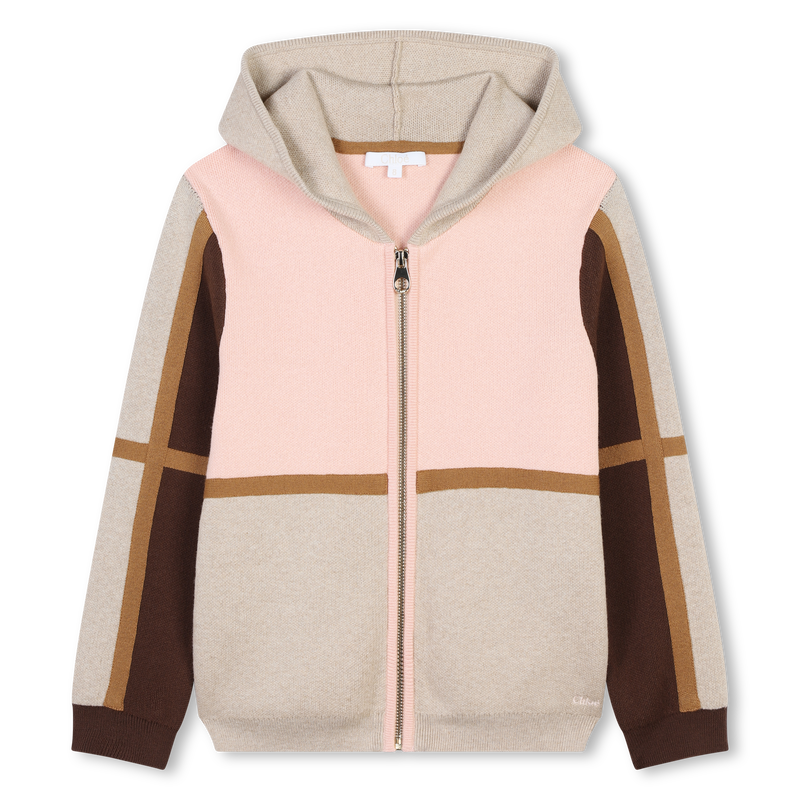 Cardigan à capuche tricolore CHLOE 
                    FILLE