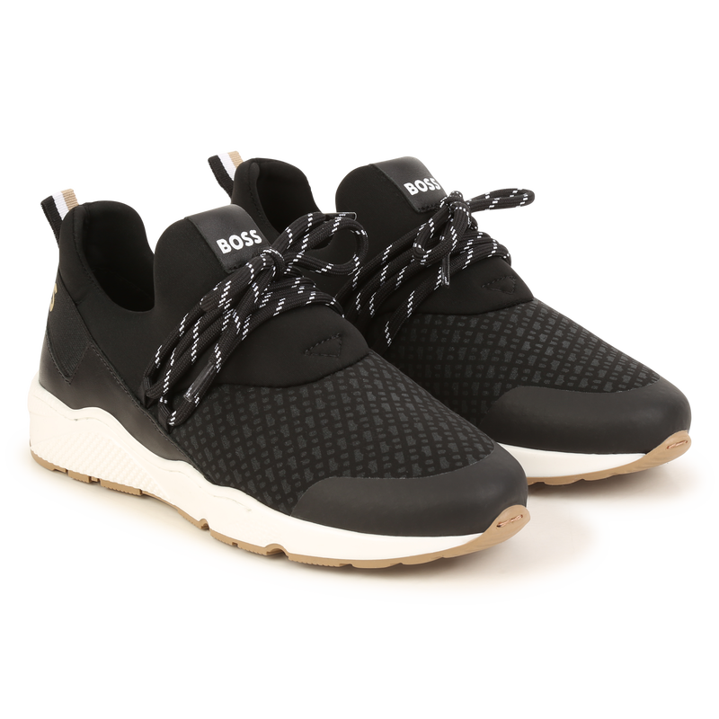 Baskets à lacets avec cuir de vachette BOSS 
                    GARCON