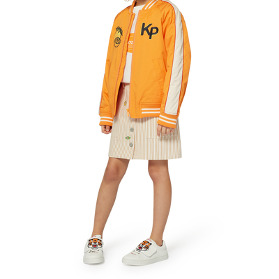 Jupe en coton avec badges KENZO KIDS FILLE