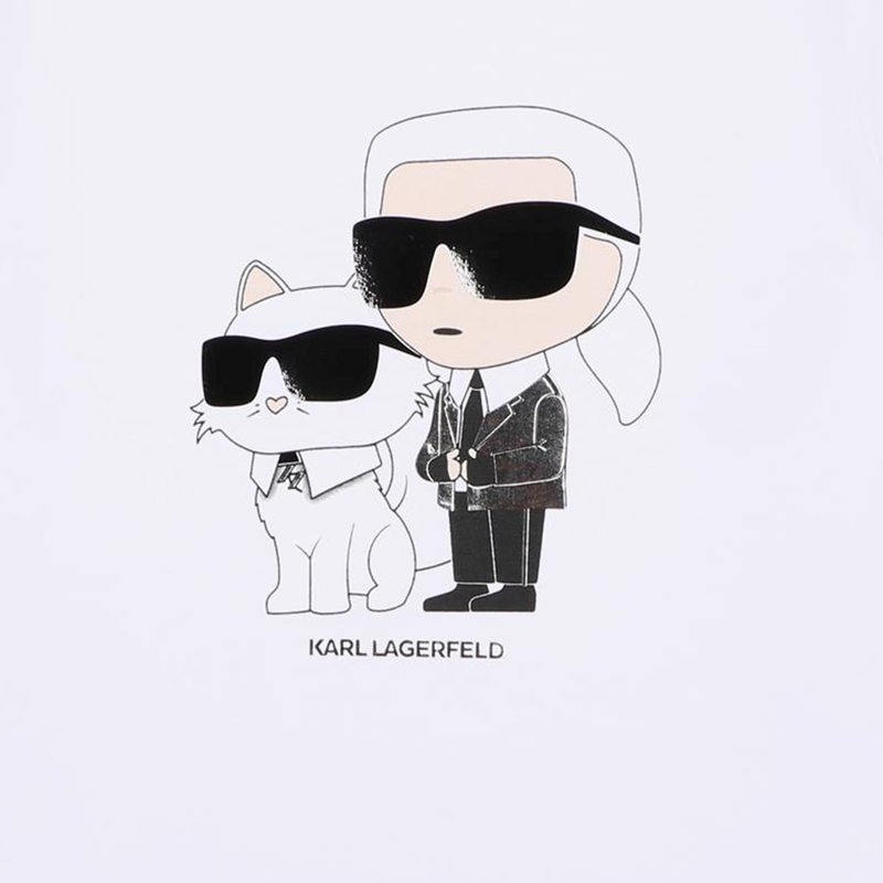 T-shirt avec imprimé placé KARL LAGERFELD KIDS 
                    FILLE