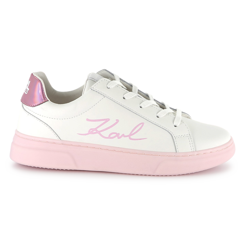 Baskets en cuir à lacets KARL LAGERFELD KIDS 
                    FILLE