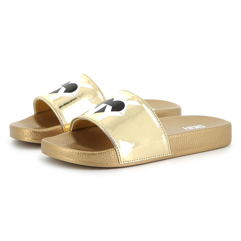 Claquettes métallisées DKNY 
                    FILLE