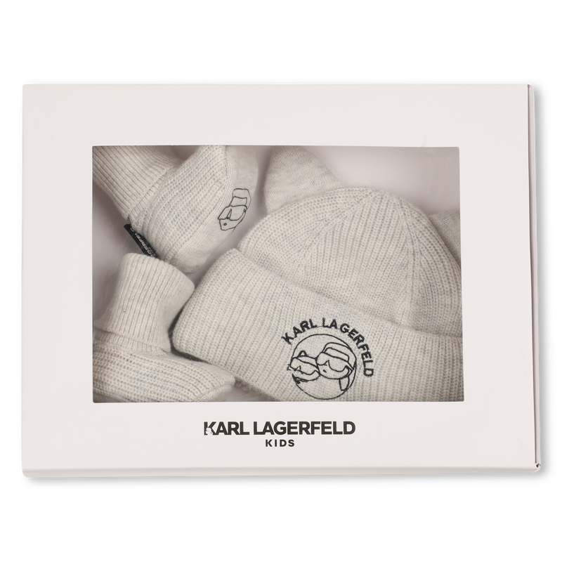 Ensemble bonnet et chaussons KARL LAGERFELD KIDS 
                        UNISEXE