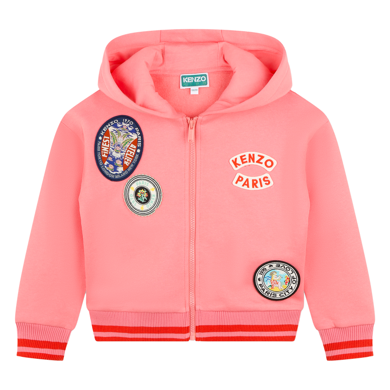 Sweat-shirt zippé en molleton KENZO KIDS 
                    FILLE