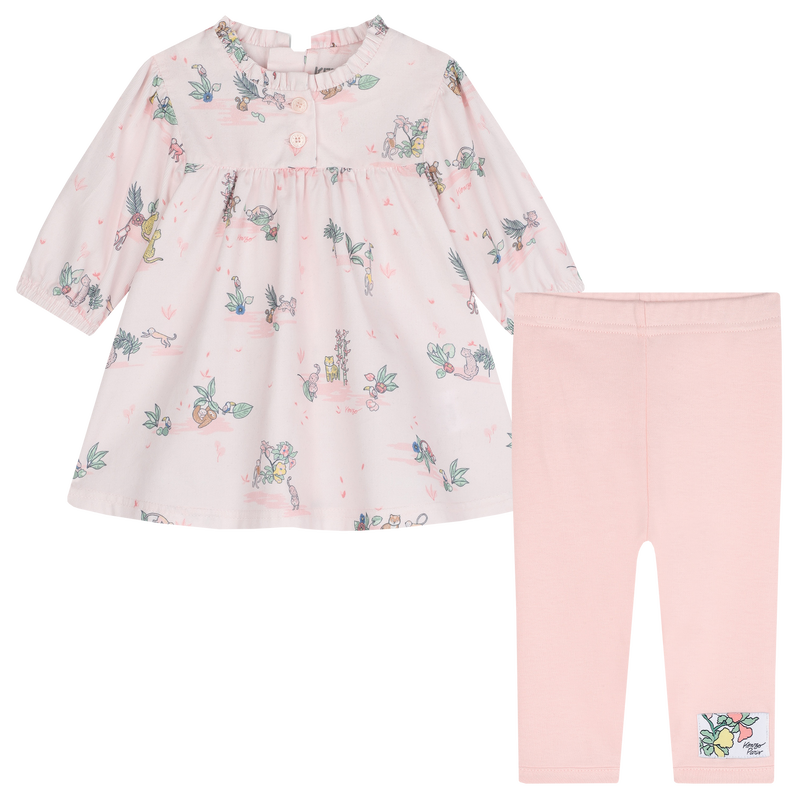 Robe et legging en coton KENZO KIDS 
                    FILLE