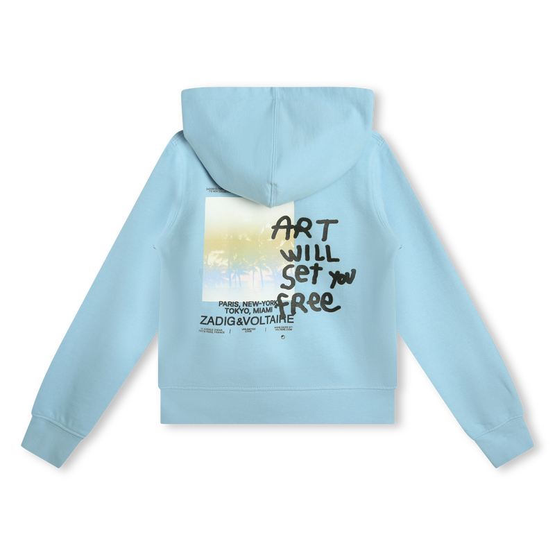 Sweat-shirt à capuche en coton ZADIG & VOLTAIRE 
                    FILLE