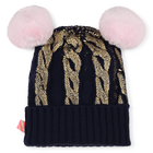 Bonnet &agrave; pompons avec torsades BILLIEBLUSH 
                    FILLE